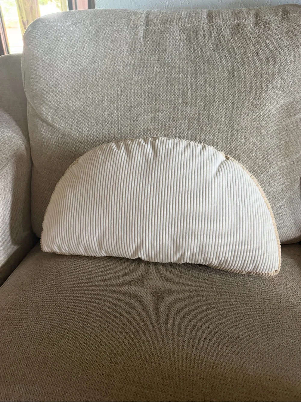 Room Essentials Cream Corduroy Half-Moon Accent Pillow
